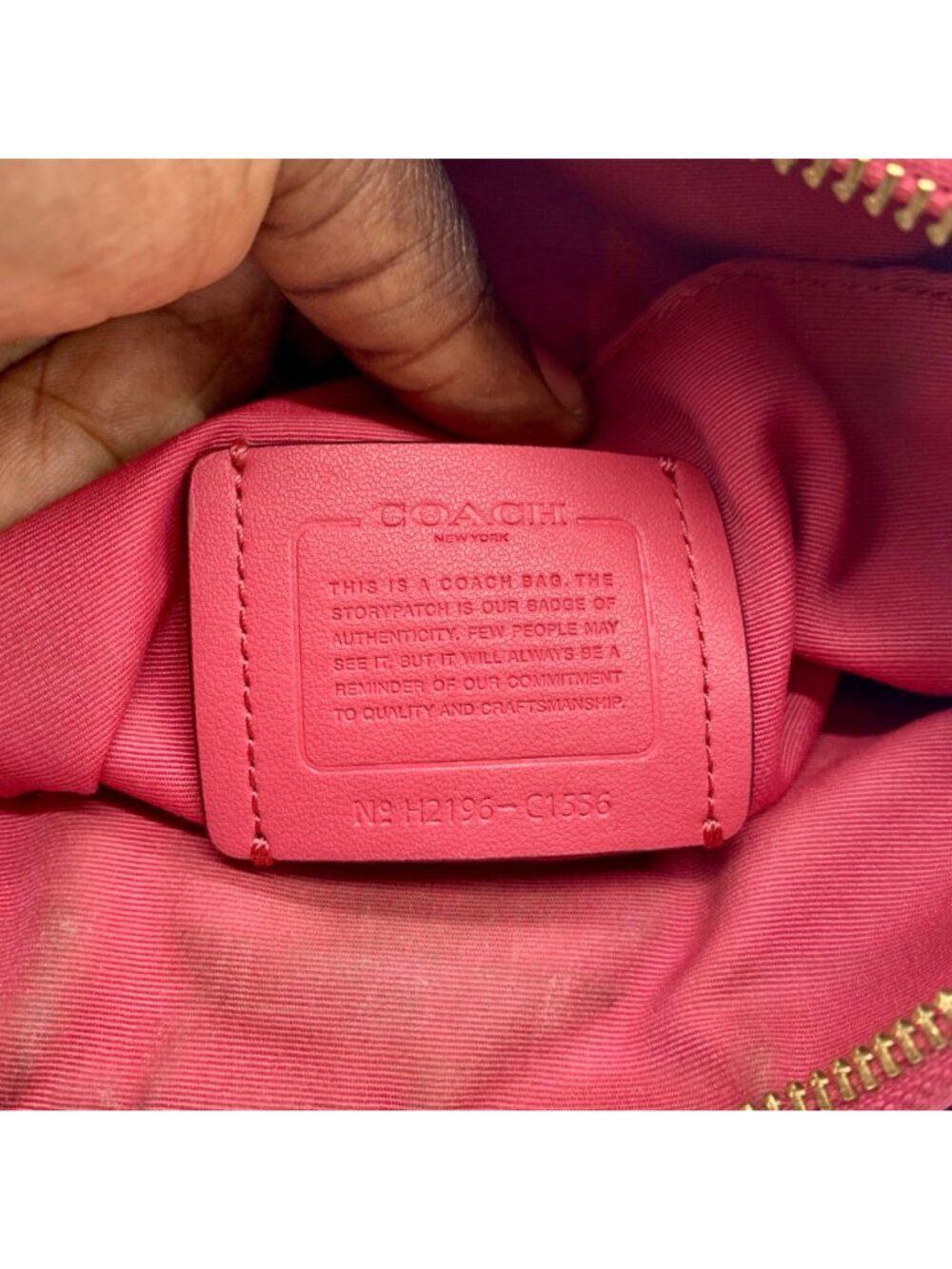Coach Pink Pebbled Leather Rowan File Bag - Picture 11 of 11